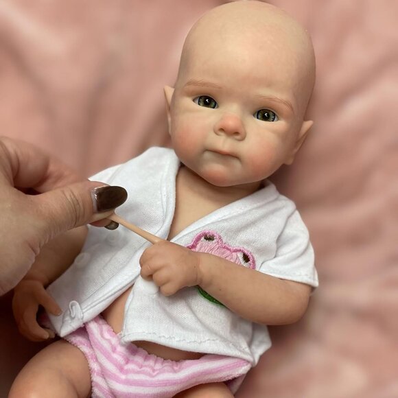 🆕12 inch Realistic Newborn Full Boby Silicone Bettie-Open Mouth Baby Doll Girl - Picture 5 of 11